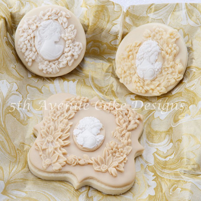 Bas relief Autumn-wedding cookie design by Bobbie Bakes