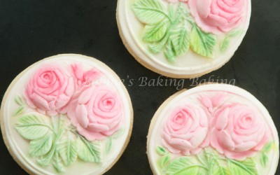 Almond Sugar Cherry Blossom and Rose Cookies