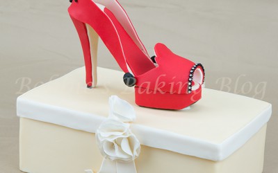 Wicked Red Fondant High Heel Shoe