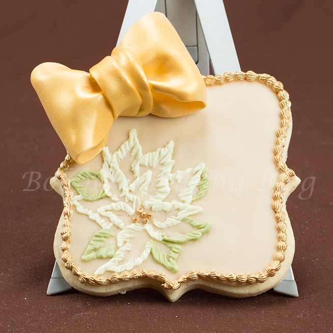 learn to make an elegant brush embroidered poinsettia sugar cookie card 