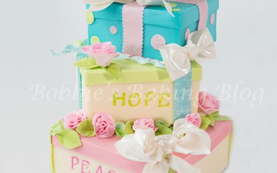 Whimsical New Year 2014 Gift Box Cake