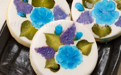 Painted Roses on a Sugar Cookie