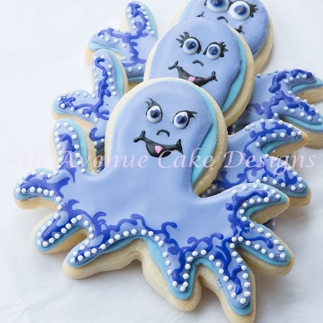 Baby shower octopus cookies by Bobbie Noto