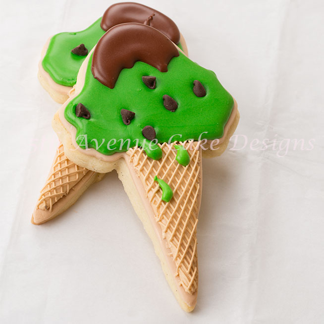 Mint chocolate chip ice cream cookies by Bobbie