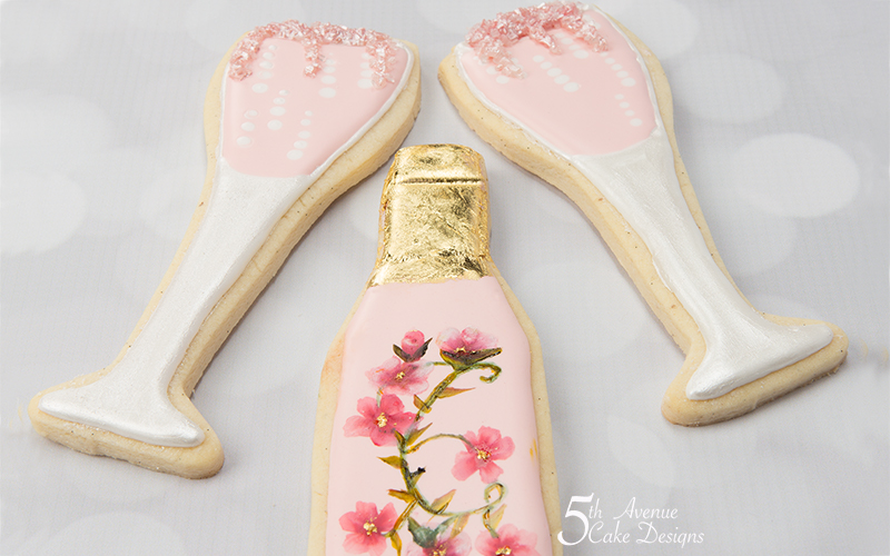 Ringing in the New Year with Pierre-Jouët Champagne and Flutes Cookie Art Lesson