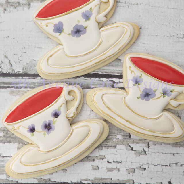 How to Decorate Inspired Wedgwood Teacup Cookies 5th Avenue Cake Designs