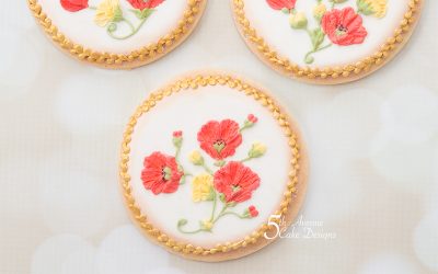 Dimensional Watercolor Brush Embroidery Poppy Cookies Art Lesson 🌼⚜️🏡