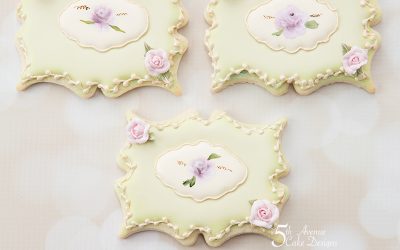 Hand Painted Rose Plaque Cookie Art Lesson