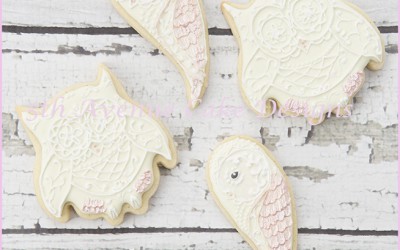 Decorated Royal Icing Lace Owl Cookies