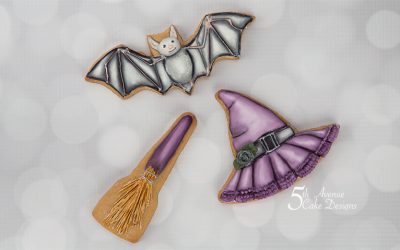 Dimensional Watercolor Vintage Halloween Cookie Art Class 🍬🦇💀