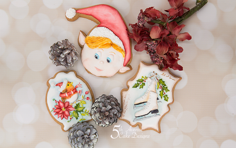 Holiday Cookie Exchange Cookie Art Lesson 🎁⛸️🕊️
