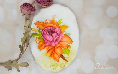 5ᵗʰ Avenue’s David Austin Rose Spray Cookie Art Lesson 💐🌹🍃