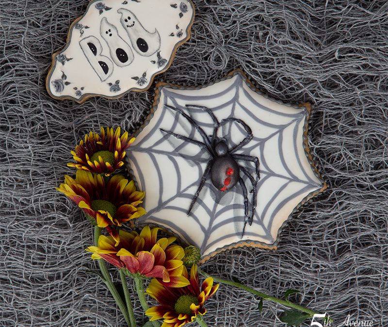 Dimensional Watercolor Creepy Spider and Ghostly Boo Cookies 🕷️👻