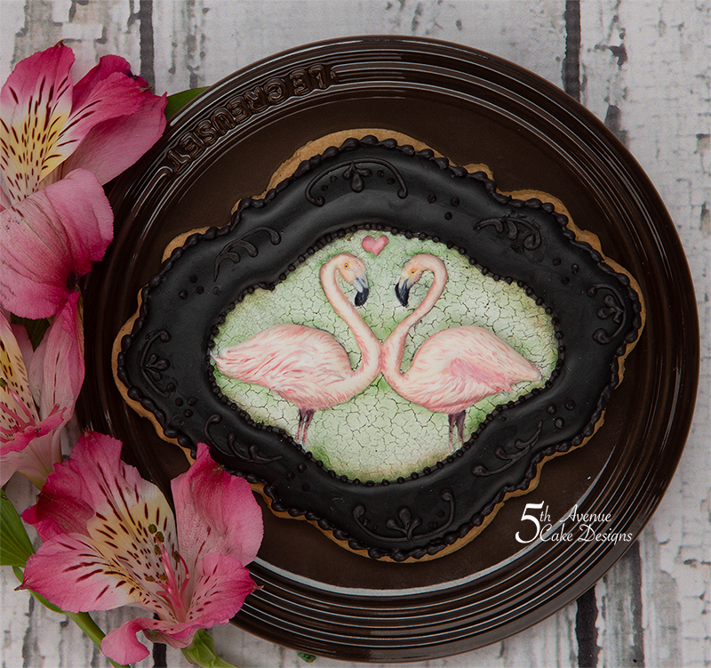Flamingos in Love Cookie Frame