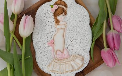 5th Avenue’s Crackle Glaze Effect Bride Cookie Art Lesson 👰💐🎊