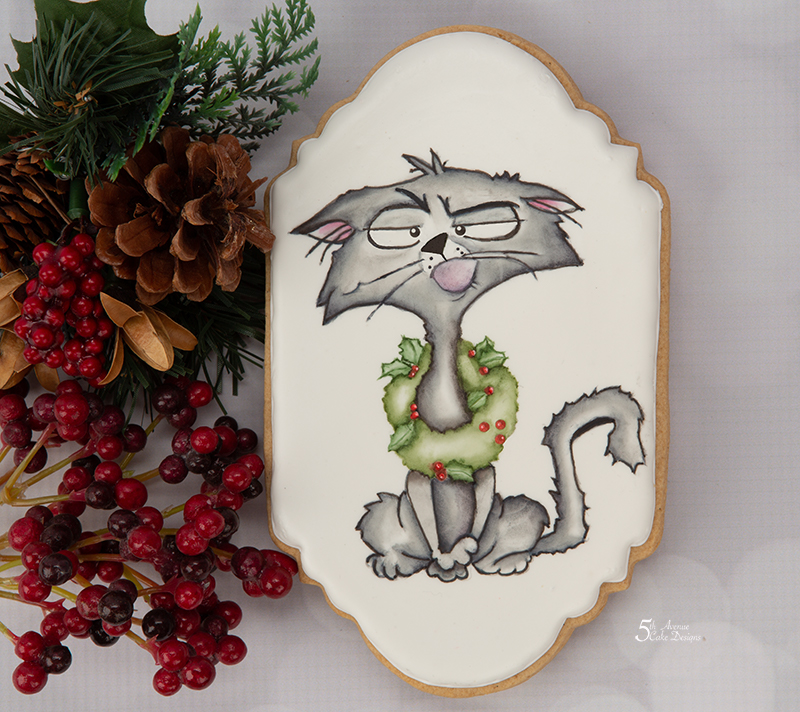 Christmas Cat Cookie Art