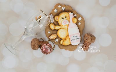Nester the New Year Bear Cookie Art Lesson 🍾🥂🎊