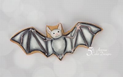 Dimensional Watercolor Bat Cookie Art Class 🦇💀🧹