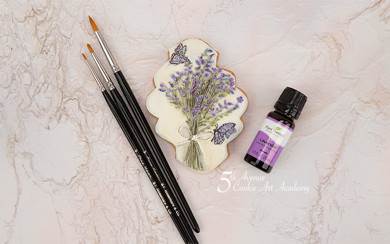 Lavender Bouquet Watercolor Cookie Art Class 🦋💐🫧